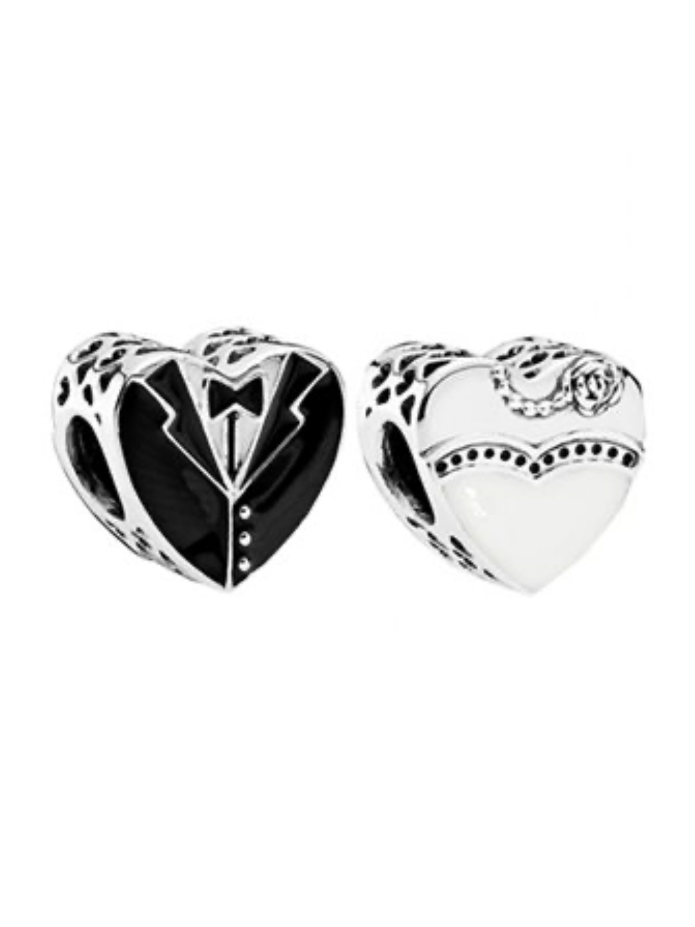 Pandora Our Special Day Wedding Heart Charm, His & Hers, 925